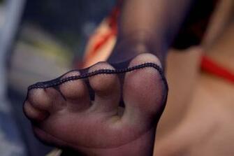 Wallpaper Foot Pantyhose Nylon Black Girl
