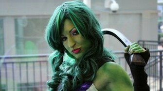 Women Cosplay She Hulk Wallpaper
