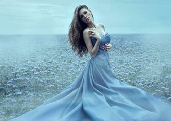 Girl Look Dress Long Hair Makeup Nature Wallpaper