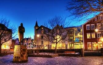 Iceland Landscape Reykjavik Streets At Dusk Wallpaper HD