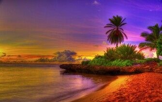 Tropical Beach Image Beautiful Sunset