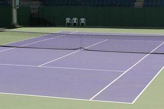 Tennis Court Playing Sports Net Lines Synthetic Surface