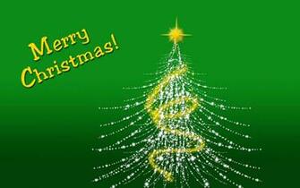 Merry Christmas Green Gold Wallpaper