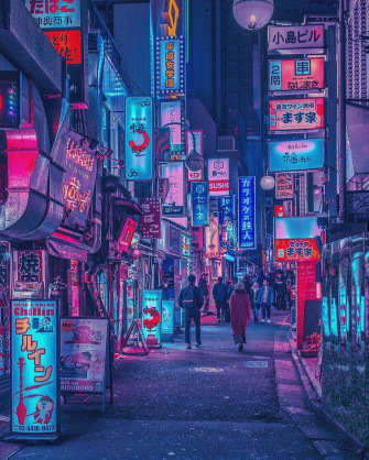 Vaporwave Japanese Neon Wallpaper