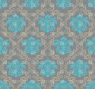 Seamless Ornate Damask Wallpaper Gray And Blue Background