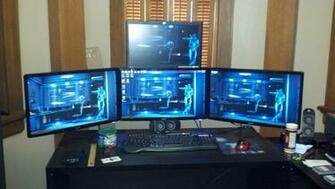 Diy Triple Monitor Stand Plus Second Tier Monitors Total