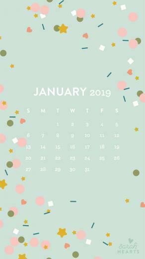 January Confetti Calendar Wallpaper Sarah Hearts