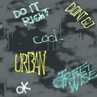 Street Wise Graffiti Wallpaper In Teal Yellow And Black