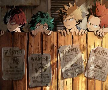 Izuku Midoriya Katsuki Bakugou Shoto Todoroki And Eijiro Kirishima