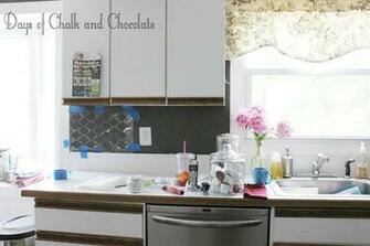 Of Chalk And Chocolate Easy Diy Self Adhesive Faux Tile Backsplash