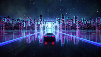 Cyberpunk Starry Sky City Wallpaper