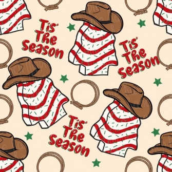 Cowboy Christmas Seamless Pattern Wallpaper