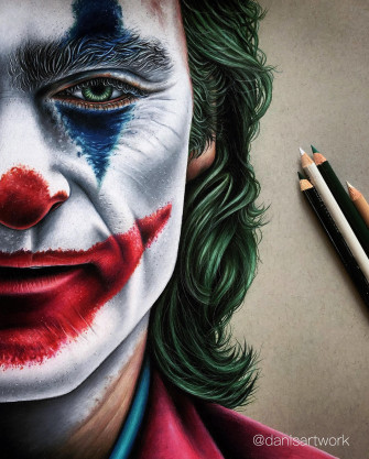 Realistic Joker Drawing Wallpaper