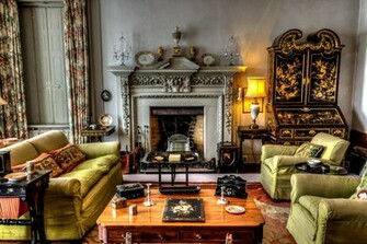 Living Room With Fireplace 4u Wallpaper