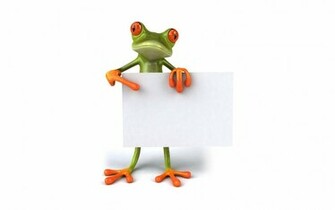 Cute Frog Points To A Paper Wallpaper The Database