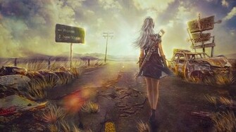 Fallout New Vegas Girl HD Wallpaper Wide Desktop Games