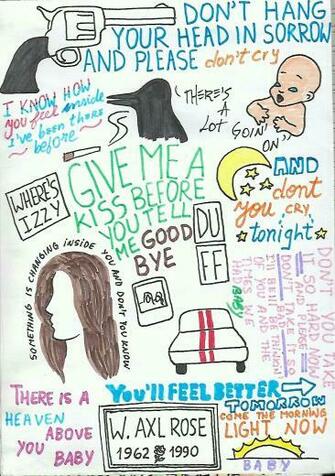Guns N Roses Don T Cry Drawing Fan Art Axl Rose Slash Duff Izzy