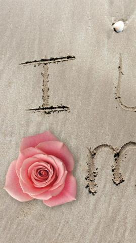 iPhone Wallpaper I Love Mom Beach Rose For