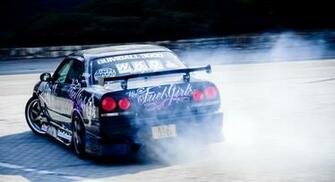 Drifting Wallpaper Skyline Nissan R34 Drift By