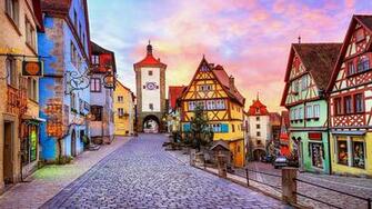 HD Wallpaper Rothenburg Tauber Rain Germany City