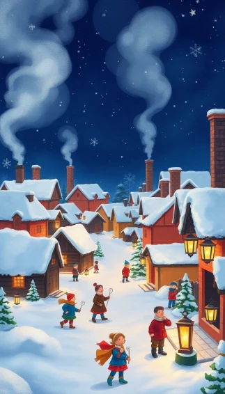 Winter Village Wallpaper