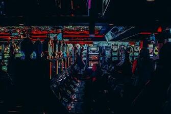 HD Wallpaper Multicolored Casino Interior Arcade