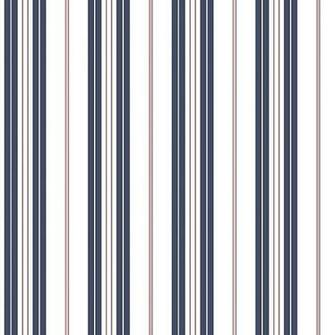 Deauville Open Stripe Wallpaper A Marine Blue With