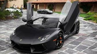 Lamborghini Aventador Matt Black Wallpaper HD
