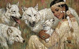 Indian And Wolf Wallpaper Wol