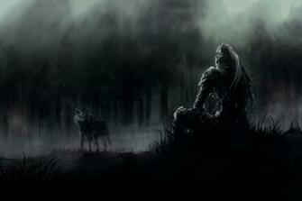 Warrior Resting With Wolf Wallpaper HD Best
