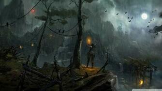 Tomb Raider Night Concept Art Wallpaper