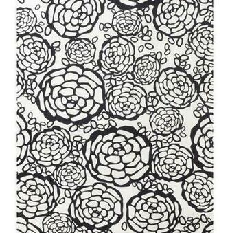 Oh Joy For Hygge West Petal Pusher In White Black Wallpaper