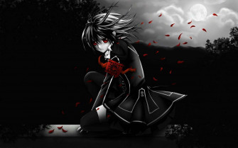 Black And White Anime Background Wallpaper