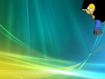 Wallpapertwo Homer Simpson Eating Windows Vista