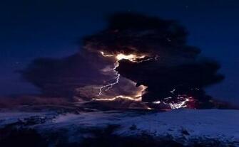 Volcano Lightning Wallpaper