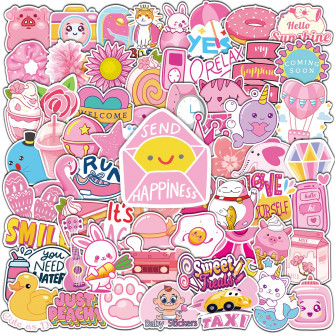 Buy Pink Stickers Aesthetic 150pcs Cute Waterproof Wallpaper