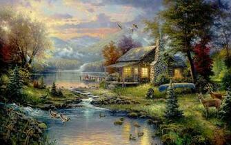 Country House Wallpaper Art Paintings HD Desktop