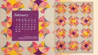 Quilt Calendar Computer Wallpaper February Books