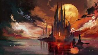 Castle Surrounded By Water Wallpaper Bloodstained Ritual Of The