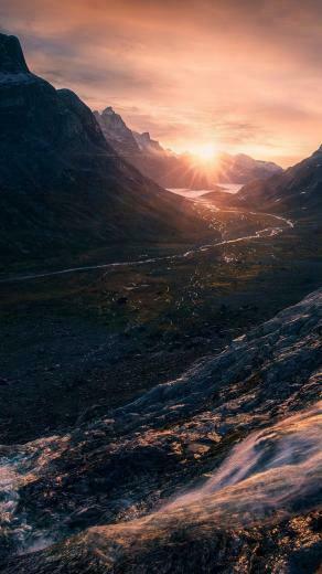 Greenland Bergen Waterfall Rivers iPhone Wallpaper In