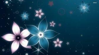 Wallpaper Glowing Flowers Digital Art Jpg