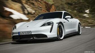 Porsche Taycan Turbo S Front Three Quarter HD Wallpaper