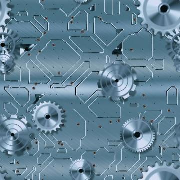 Blue Steel Background With Cogs And Gears