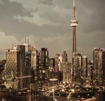Toronto At Night Mural Panels Wallpaper Contemporary