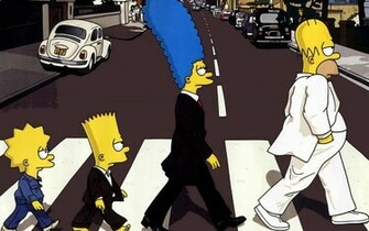 Abbey Road Homer Simpson The Simpsons Wallpaper