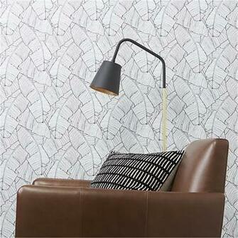Palm Black And White Self Adhesive Wallpaper