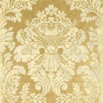 Home Mulberry Fresco Damask Terracotta Gold Wallpaper