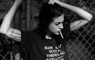 Tattoo Girl Wallpaper Stock Photos