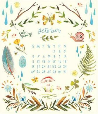 October Calendar Katie Daisy Desk