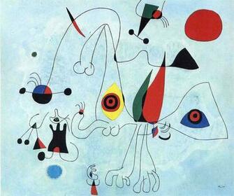 Women And Birds At Sunrise Joan Miro Wallpaper Image